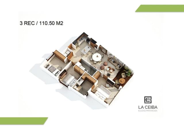 Departamento en venta en Playa del Carmen, La Ceiba Ciudad Mayacoba.
