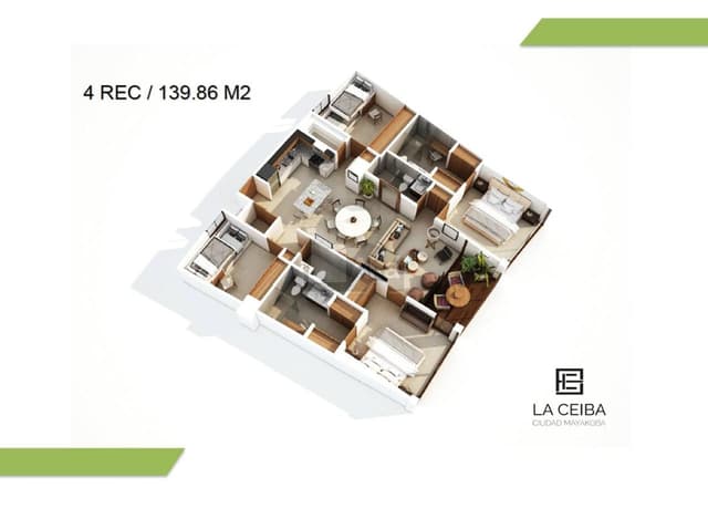 Departamento en venta en Playa del Carmen, La Ceiba Ciudad Mayacoba.