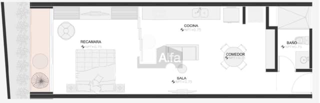 Departamento 1 rec, Temozon Norte, a pocos metros de Periferico, amenidades. Ideal para invertir
