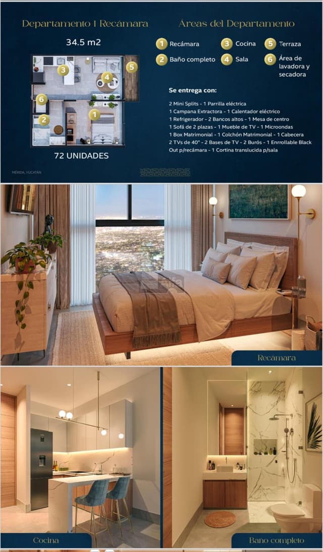 departamentos llave en mano tipo lofts y estudios en venta en Merida, Yucatan