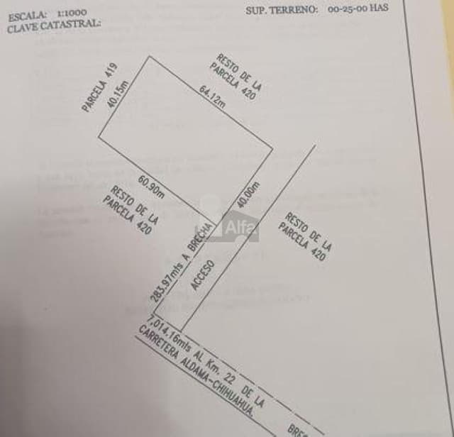 Terreno habitacional en venta en El Mimbre (El Mimbre de Abajo), Aldama, Chihuahua