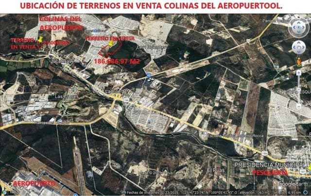 Terreno habitacional en venta en Pesquería, Colinas del Aeropuerto,.