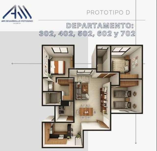 Departamentos en venta frente a asta Bandera zona, universitaria en San Luis Potosí.