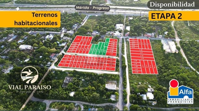 Terrenos en Progreso, a una cuadra de la carretera Merida Progreso