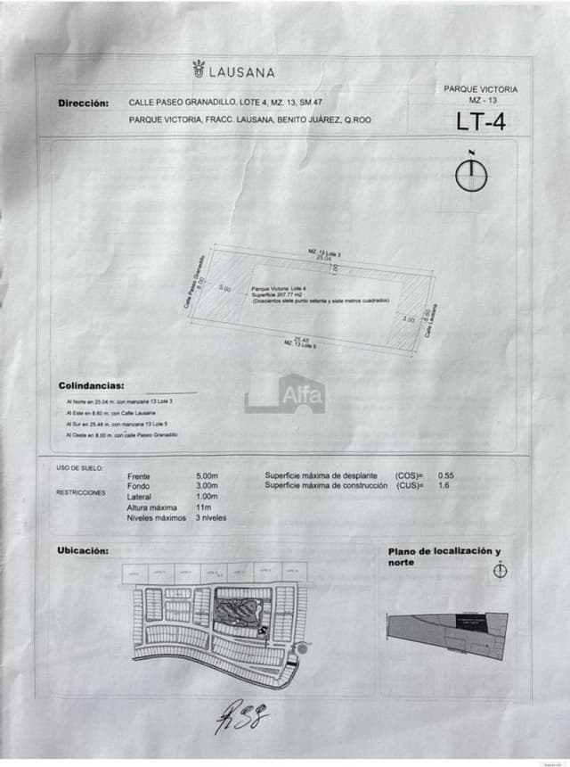 Lote en venta en lausana residencial