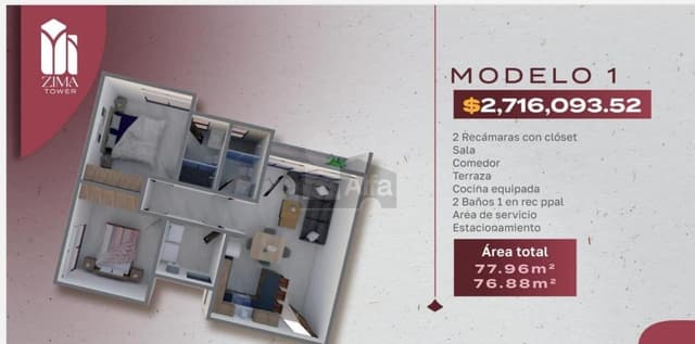 Departamento EN VENTA de 2 Recámaras en Zona de Tequis - San Luis Potosí