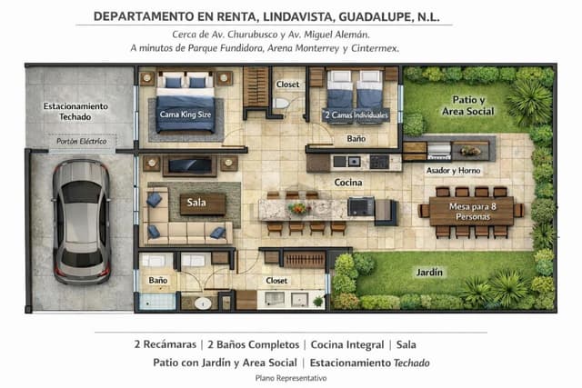 Departamento en renta, Lindavista, Guadalupe, Nuevo León
