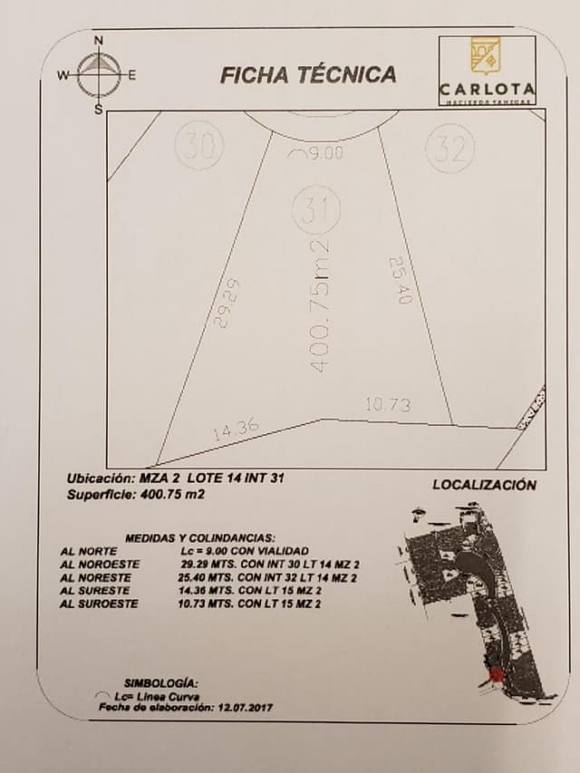 TERRENO EN VENTA EN HACIENDA CARLOTA QUERETARO RTV191125-GM