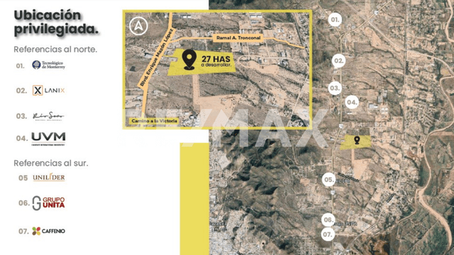 Lotes industriales en venta al norte de Hermosillo, Sonora.