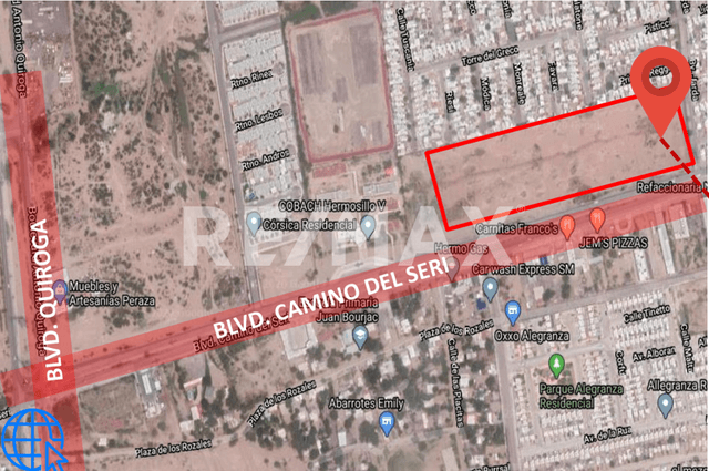 Terreno en Venta en Hermosillo en Camino del Seri