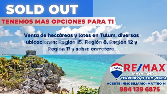 TERRENO EN TULUM DE LA REGION 15 MANZANA 163
