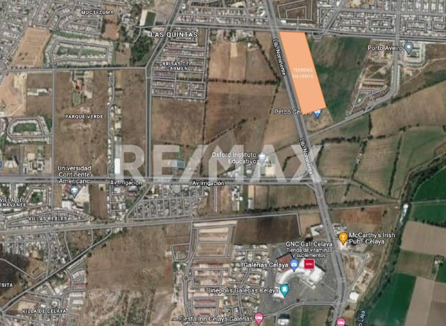 TERRENO EN VENTA CELAYA GTO EJE NORORIENTE CTV220518-JA
