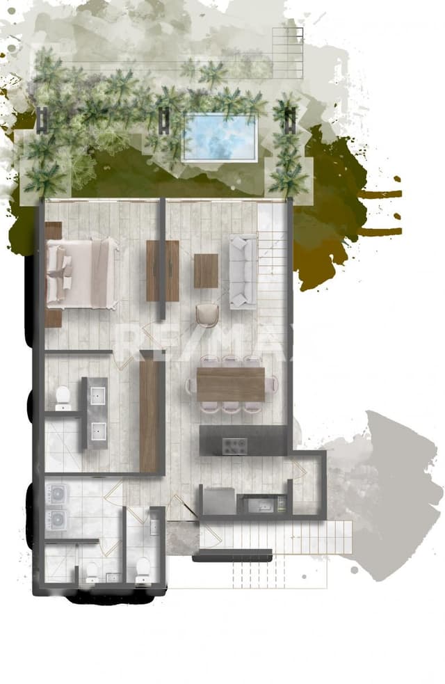 Green Urban departamento modelo Emerald, 3 recámara en preventa en Temozón Norte
