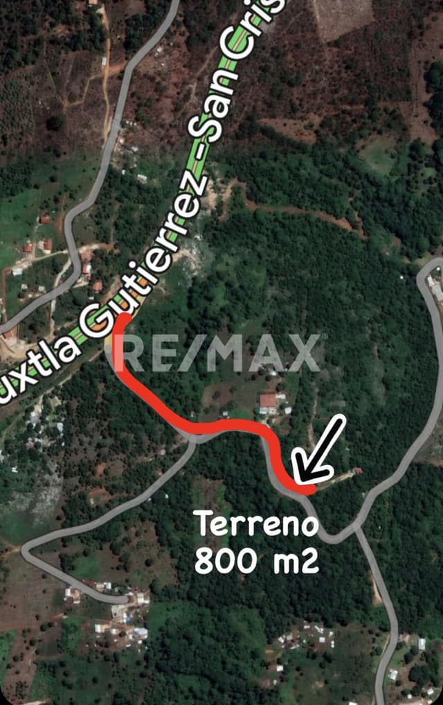 Terreno en Venta a 5 min sobre la autopista de Tuxtla a San Cristóbal de las Casas.