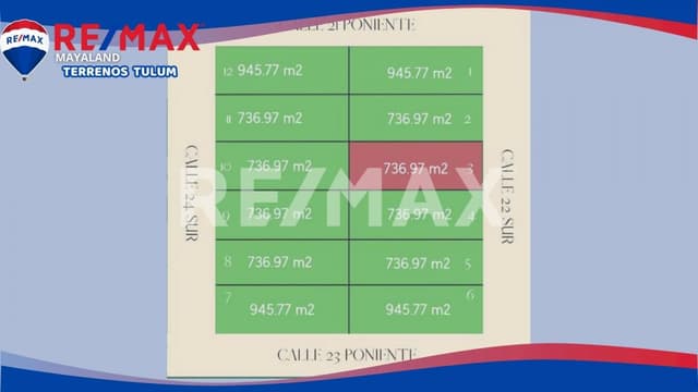 En venta lote de 944.77 m2 en Esquina Region 15 tulum