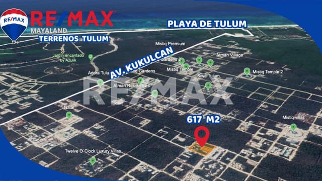 En venta lote de 617 m2 con uso de suelo mixto con SERVICIOS en Region 15 Tulum