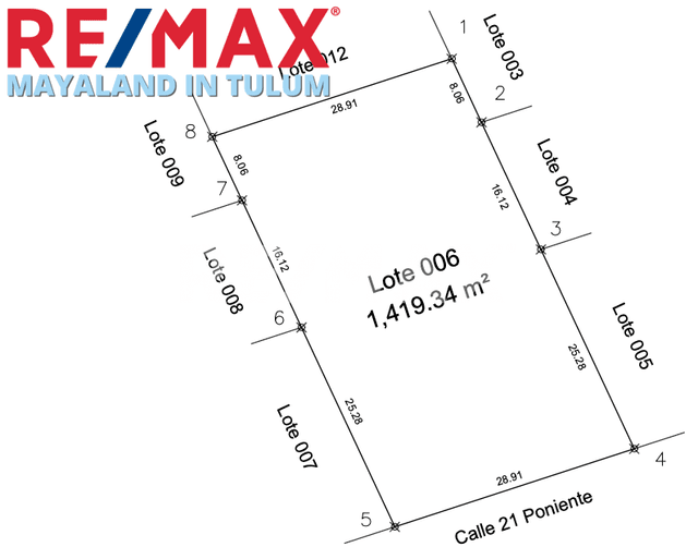 En venta lote de 1,419.34 m2 en Region 15 Tulum