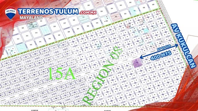 EN VENTA TERRENO UBICADO EN ESQUINA SOBRE AV. EN LA REGION 8 DE TULUM