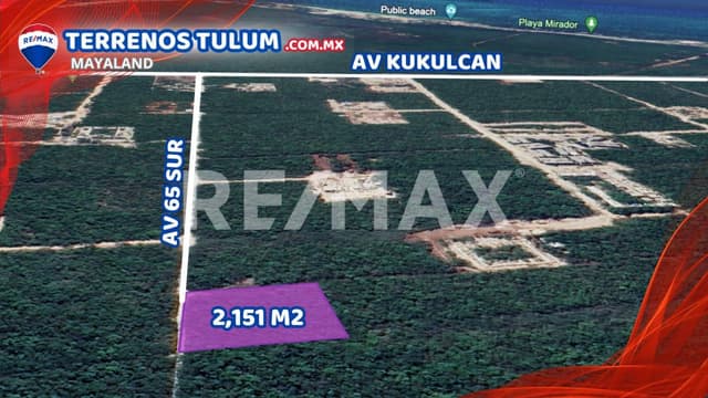 EN VENTA TERRENO UBICADO EN ESQUINA SOBRE AV. EN LA REGION 8 DE TULUM
