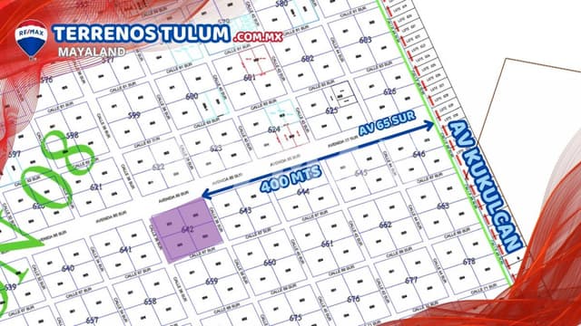 EN VENTA TERRENO UBICADO EN ESQUINA SOBRE AV. EN LA REGION 8 DE TULUM