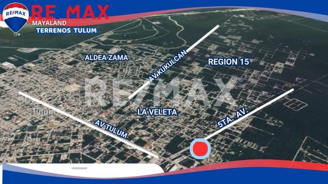 En venta lote de 300.61 m2 ubicado en ESQUINA en La Veleta Tulum