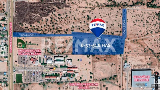 Terreno en venta a un costado de Universidad UVM, salida Hermosillo-Nogales.