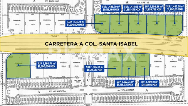 LOTE COMERCIAL EN VENTA SOBRE CARRETERA SANTA ISABEL