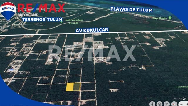 En venta media hectárea en región 15 a dos kilómetros de la playa de tulum.