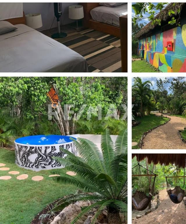 EN RENTA HERMOSA CABAÑA EN MACARIO GÓMEZ, ENTRADA VILLA BAMBOO.