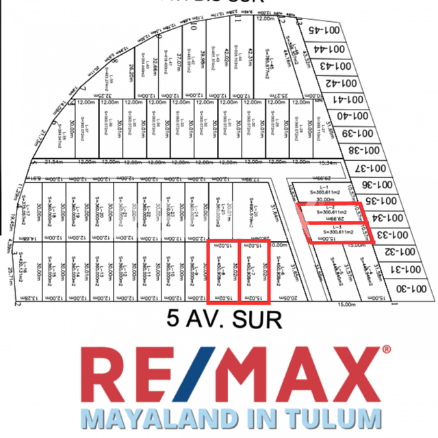 En venta lote sobre la 5ta Av. de Tulum 