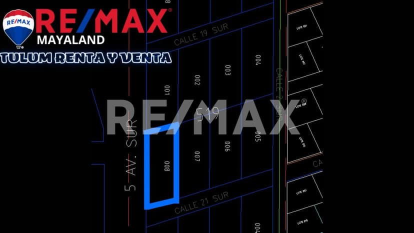 En venta lote sobre la 5 av region 8 costilla