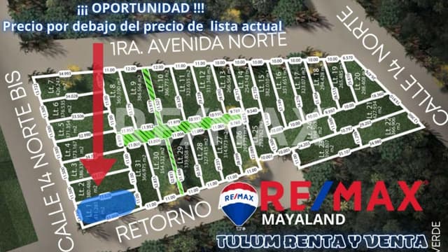 REMATE !!! en venta terreno de 435 m2 en Tulum