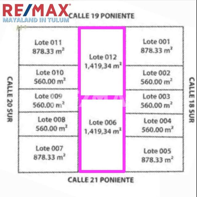 En venta lote de 1419 m2 en region 15 mz 141 Tulum