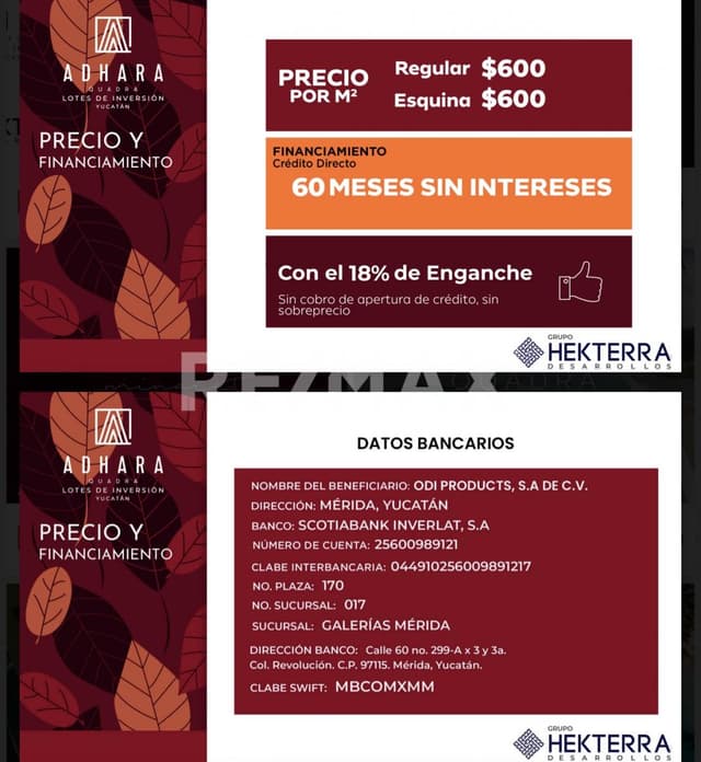 VENTA DE LOTES DE TERRENO EN MERIDA, HUNUCMA, YUCATAN.