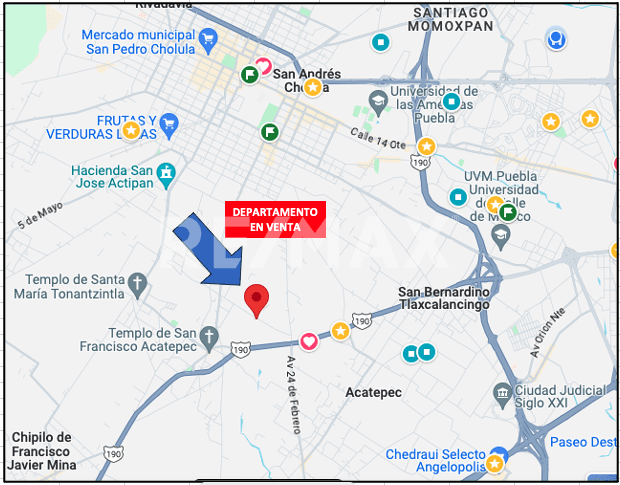VENTA DE DEPARTAMENTO EN TLATLAUQUITEPEC, SAN FRANCISCO ACATEPEC, SAN ANDRES CHOLULA. (302)