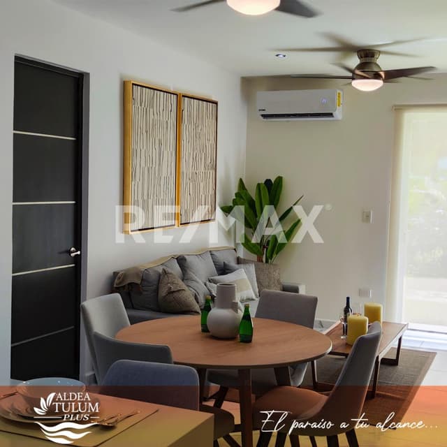 EN VENTA HERMOSO DEPARTAMENTO DE 2 RECAMARAS EN ALDEA TULUM PLUS.