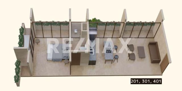 Depa 401 N4 1br 1bth bodega