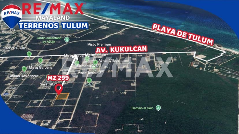 En venta lote de 527 m2 a 2 km de la playa de tulum 