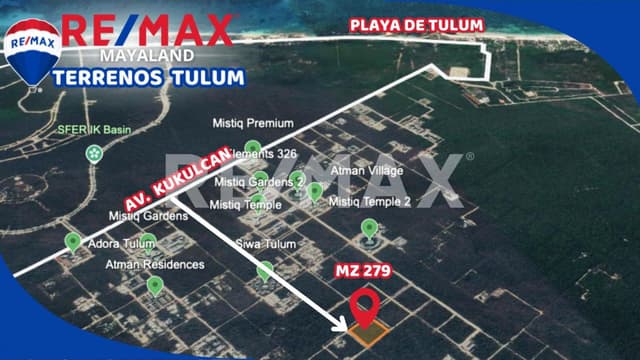 En venta lote de 523 m2 a pocos minutos de la playa de tulum 