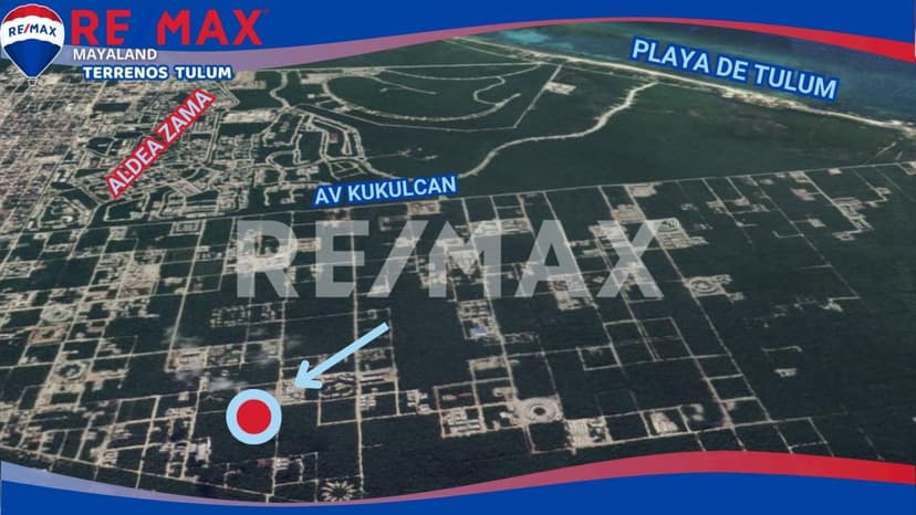 En venta lote de 1114 m2 en esquina a 10 min de la playa de tulum 