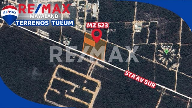 Oportunidad terreno de 1129 m2 en la 5ta av de Tulum 
