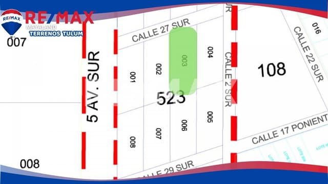 Oportunidad terreno de 1129 m2 en la 5ta av de Tulum 