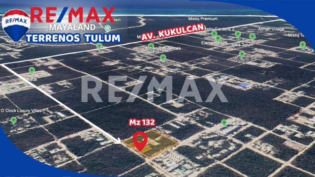 En venta últimos 2 lotes en esquina de 556 m2 con uso de suelo mixto en Region 15 de tulum 