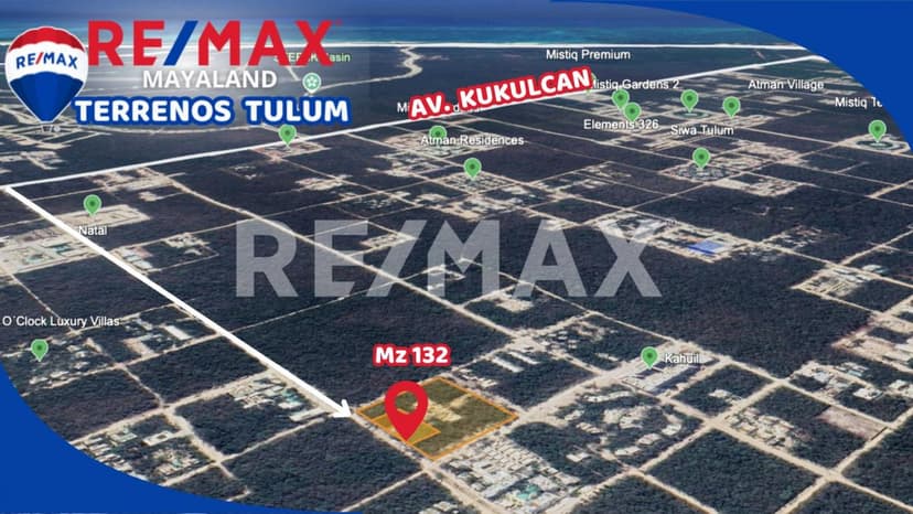 OPORTUNIDAD LOTE DE 744 M2 EN ESQUINA Y USO DE SUELO MIXTO EN TULUM
