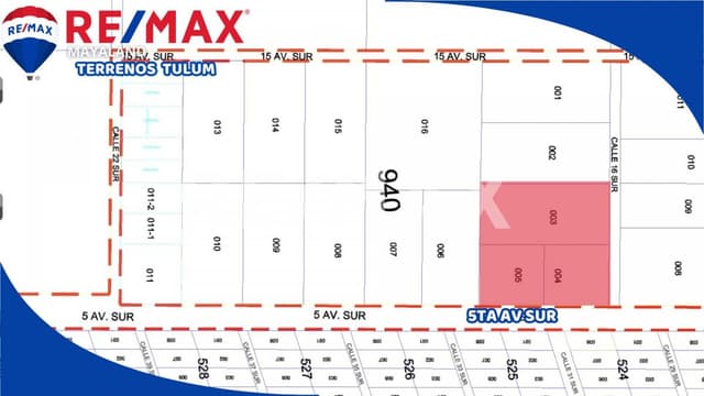 En venta 2 hectareas en la 5ta Av de Tulum a 4.5 km de la playa 