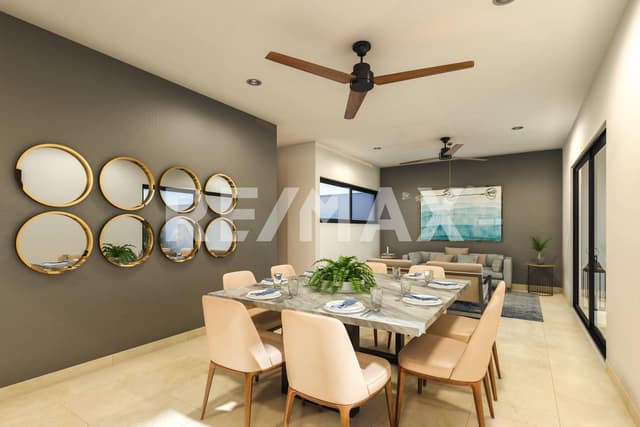 Venta de Casa de 2 recámaras modelo Anara en residencial Aldoria, Conkal Mérida.