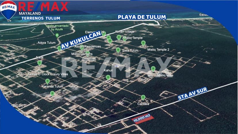Oportunidad hectarea sobre la 5ta av de tulum 