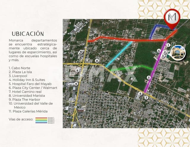 Departamento Monarca en venta en Temozón con elevador y roof top con alberca.