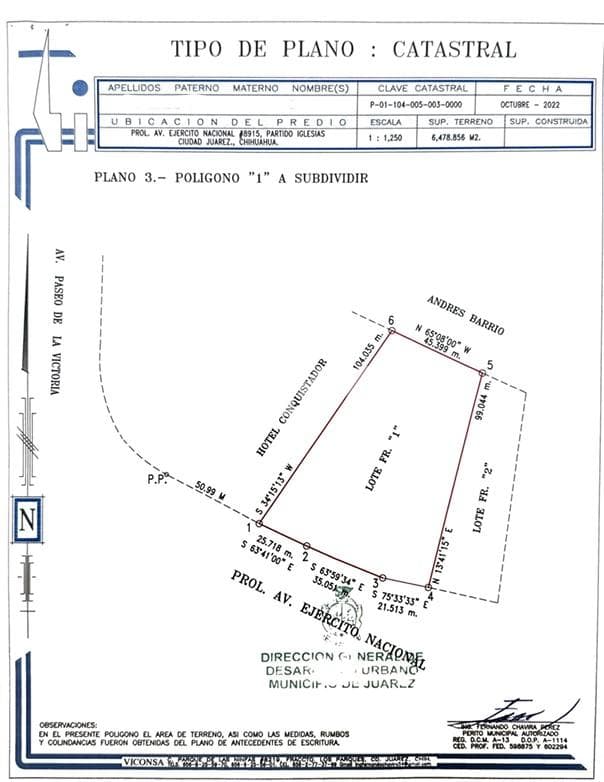 TERRENO EN VENTA EN AV. EJERCITO NACIONAL CASI ESQUINA PASEO DE LA VICTORIA