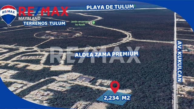 Oportunidad lote de 2235 m2 a solo 2 km de la playa de tulum con todos los servicios 